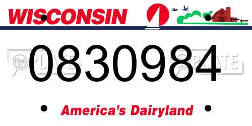 0830984 Wisconsin License Plate