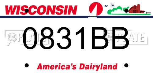 0831BB Wisconsin License Plate