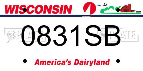 0831SB Wisconsin License Plate