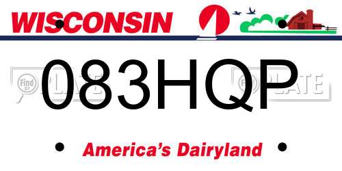083HQP Wisconsin License Plate