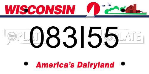 083I55 Wisconsin License Plate