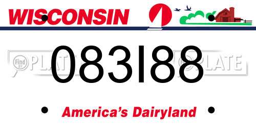 083I88 Wisconsin License Plate