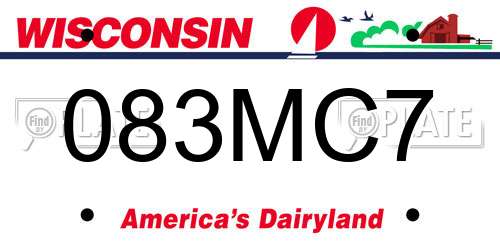 083MC7 Wisconsin License Plate