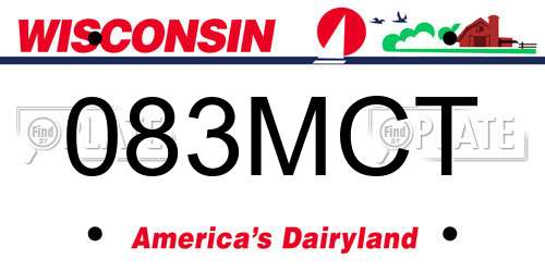 083MCT Wisconsin License Plate