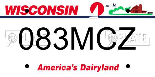 083MCZ Wisconsin License Plate