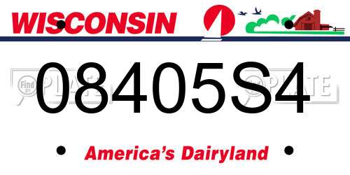 08405S4 Wisconsin License Plate