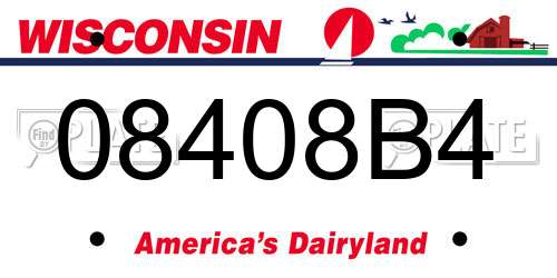 08408B4 Wisconsin License Plate