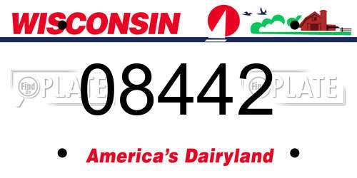 08442 Wisconsin License Plate