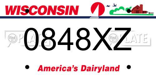 0848XZ Wisconsin License Plate
