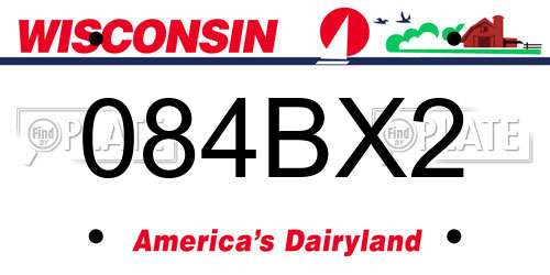 084BX2 Wisconsin License Plate