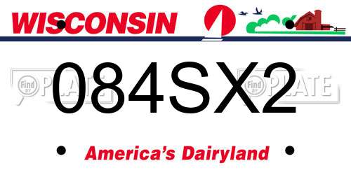 084SX2 Wisconsin License Plate