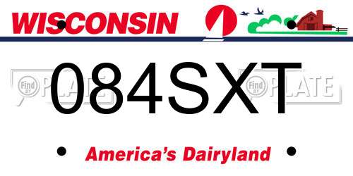 084SXT Wisconsin License Plate