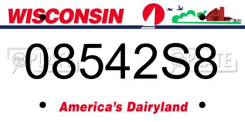 08542S8 Wisconsin License Plate