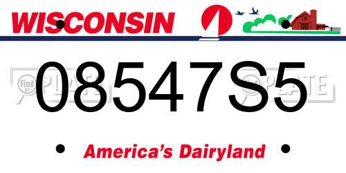 08547S5 Wisconsin License Plate
