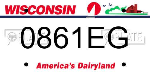 0861EG Wisconsin License Plate