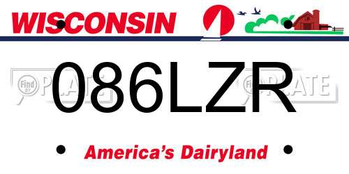 086LZR Wisconsin License Plate
