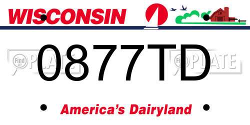 0877TD Wisconsin License Plate
