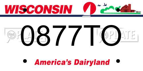 0877TO Wisconsin License Plate