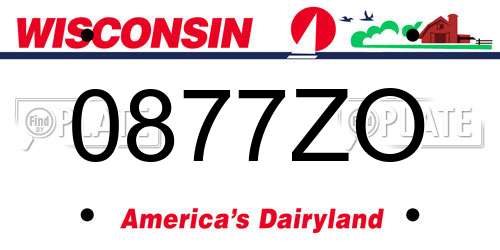 0877ZO Wisconsin License Plate