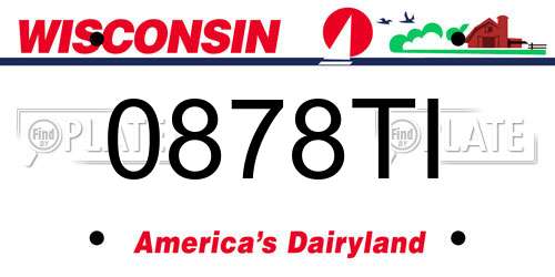 0878TI Wisconsin License Plate