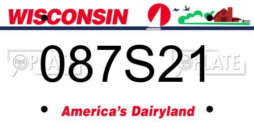 087S21 Wisconsin License Plate