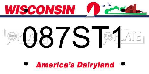 087ST1 Wisconsin License Plate