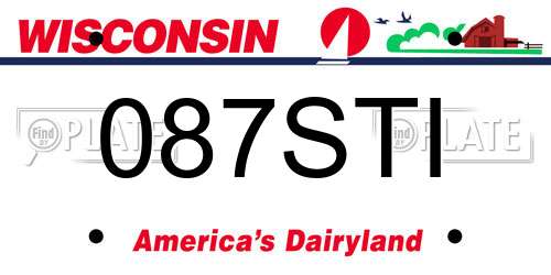 087STI Wisconsin License Plate