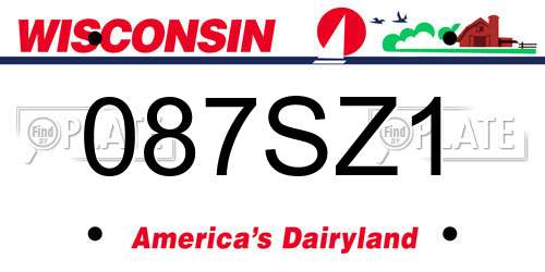 087SZ1 Wisconsin License Plate