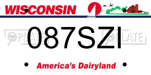 087SZI Wisconsin License Plate