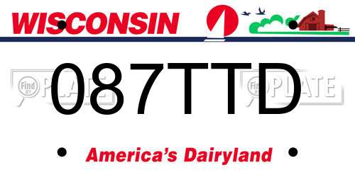 087TTD Wisconsin License Plate