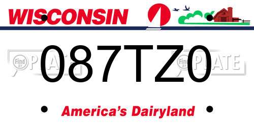 087TZ0 Wisconsin License Plate