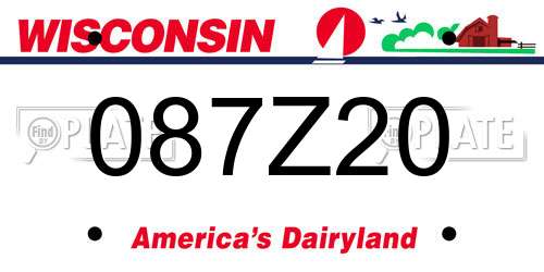087Z20 Wisconsin License Plate