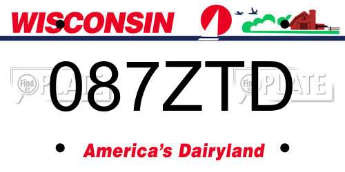 087ZTD Wisconsin License Plate