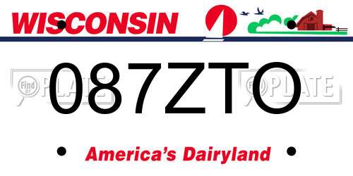 087ZTO Wisconsin License Plate