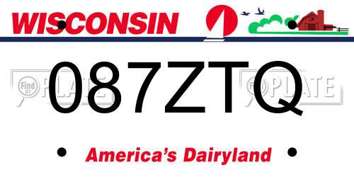 087ZTQ Wisconsin License Plate