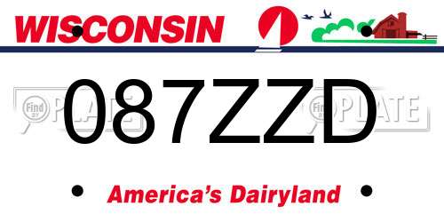087ZZD Wisconsin License Plate
