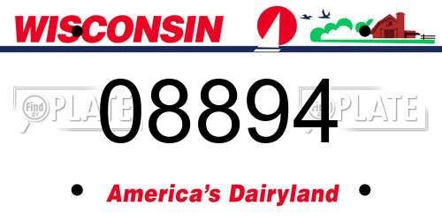 08894 Wisconsin License Plate