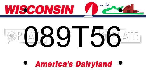 089T56 Wisconsin License Plate