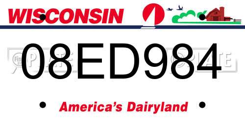 08ED984 Wisconsin License Plate