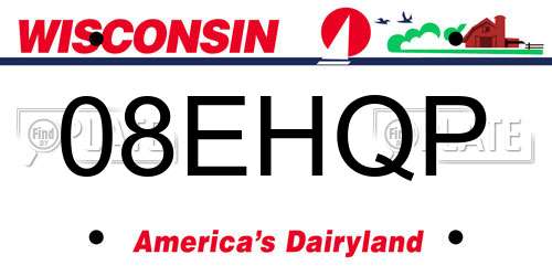 08EHQP Wisconsin License Plate