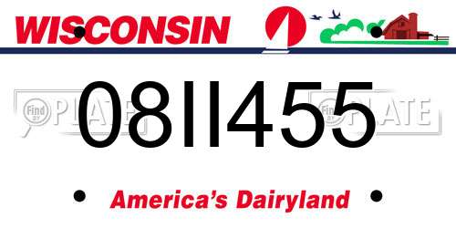 08II455 Wisconsin License Plate
