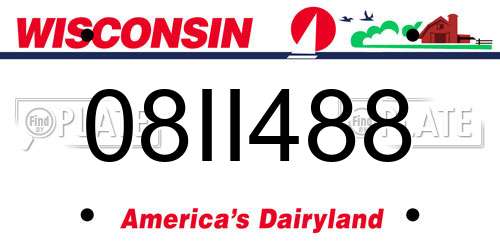 08II488 Wisconsin License Plate