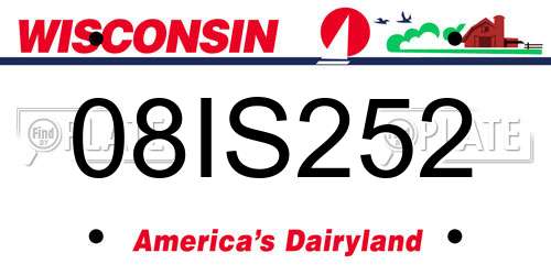 08IS252 Wisconsin License Plate