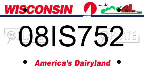 08IS752 Wisconsin License Plate