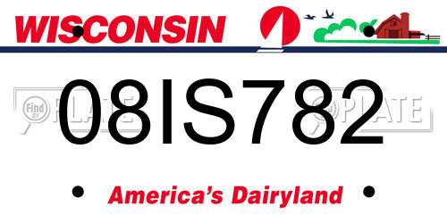 08IS782 Wisconsin License Plate