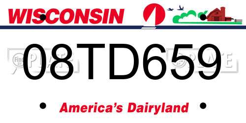 08TD659 Wisconsin License Plate