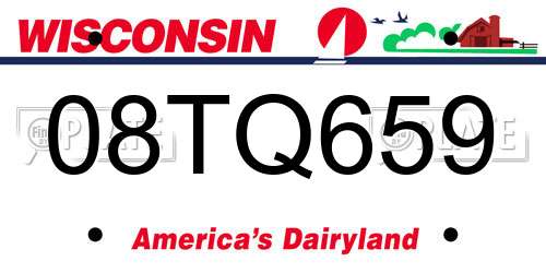 08TQ659 Wisconsin License Plate