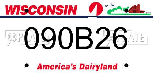 090B26 Wisconsin License Plate