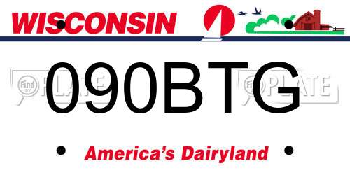 090BTG Wisconsin License Plate