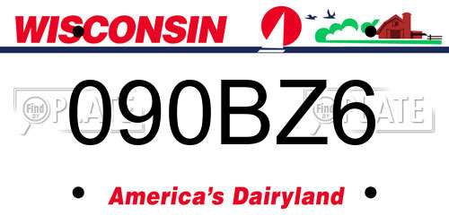 090BZ6 Wisconsin License Plate